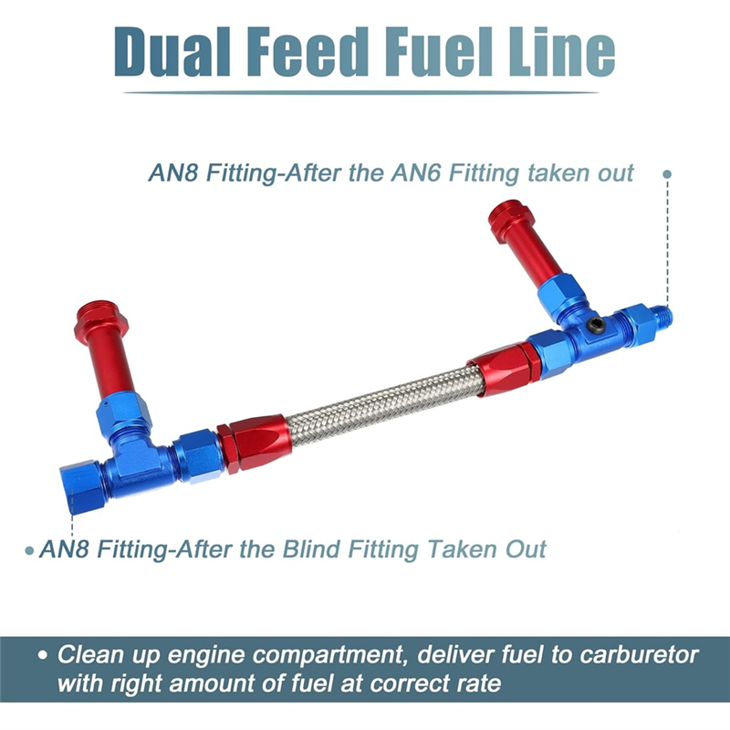 8AN Dual Feed Fuel Line To 7/8 - đánh giá và giá Braided Line